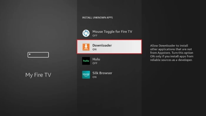 Autoriser Downloader dans Installer les applications inconnues